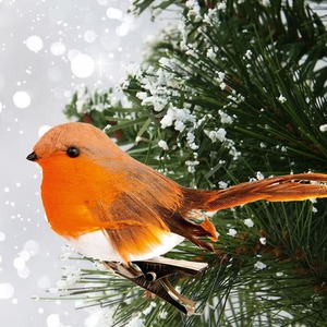 Cute Clip On Christmas Robin Cute Festive Tree Bird Decoration 12cm