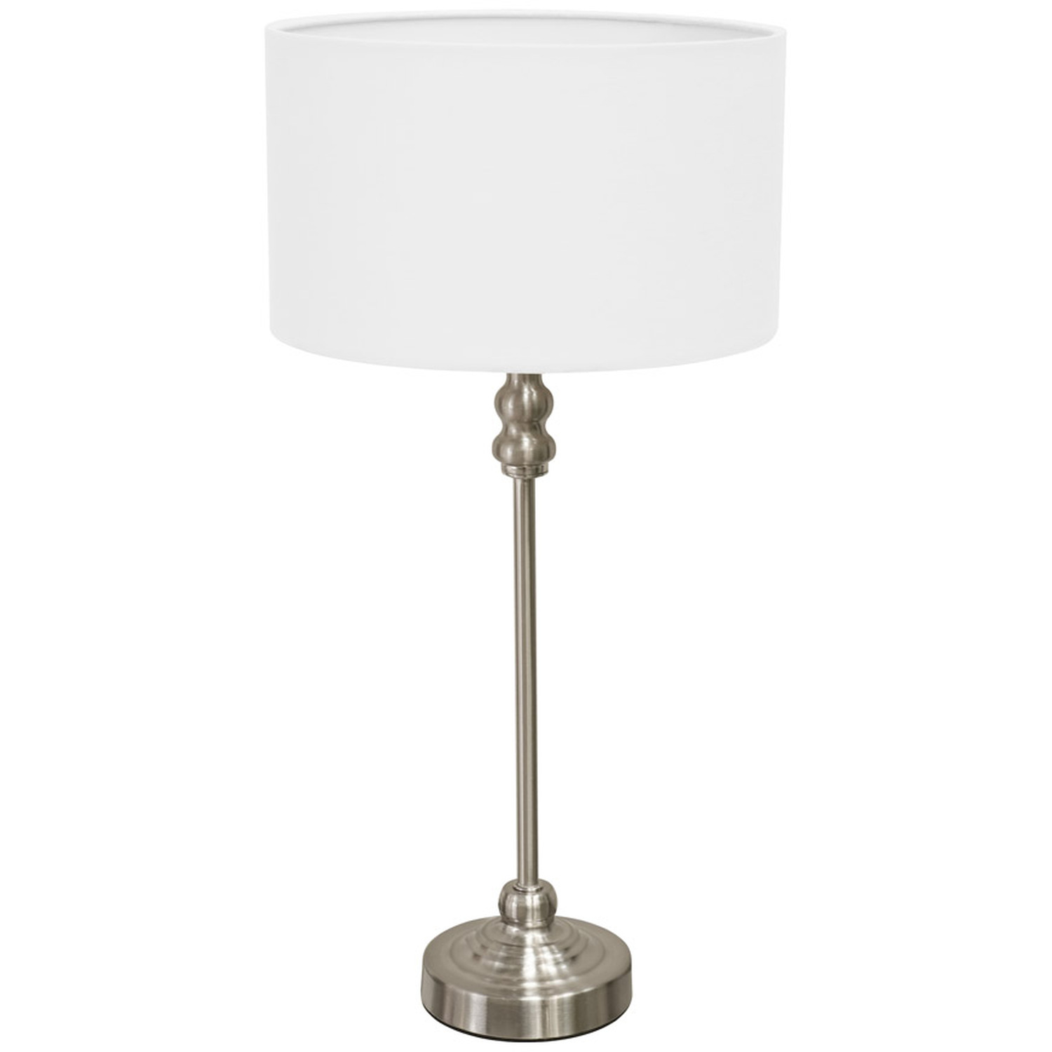 Image of Maggie Brushed Chrome Table Lamp Drum&hellip;