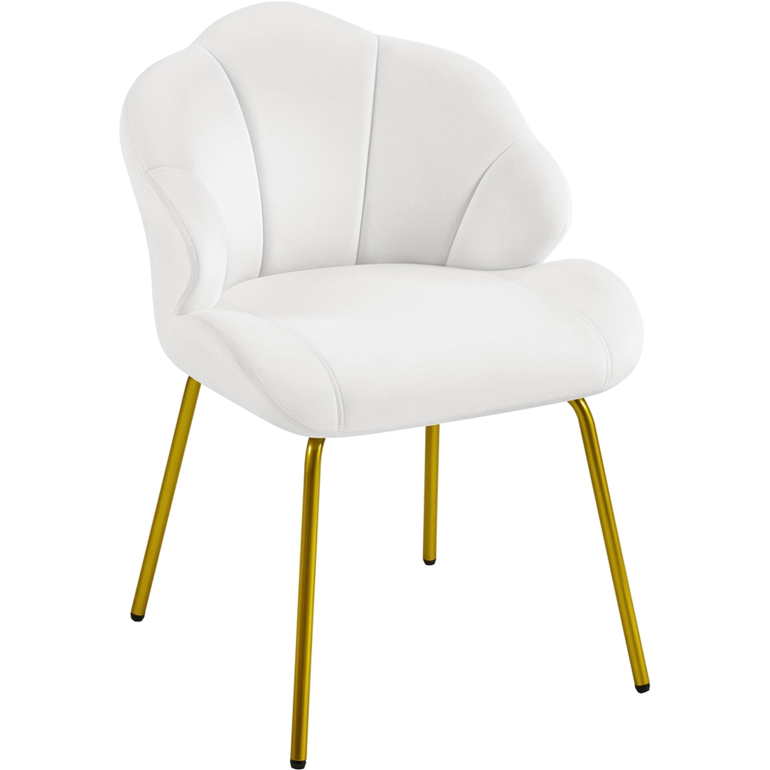 Modern Accent Chair With Shell Shaped Backrest - White