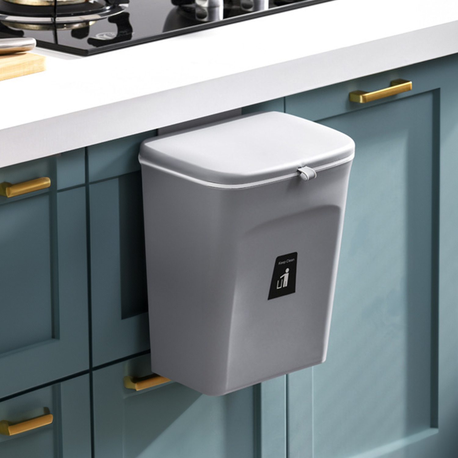 Lifeideas Kitchen Hanging Trash Can - White