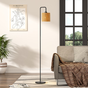 Metal Floor Lamp with Handmade Lampshade