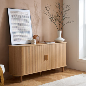 Brown Axel 2 Door Fluted Sideboard Birlea