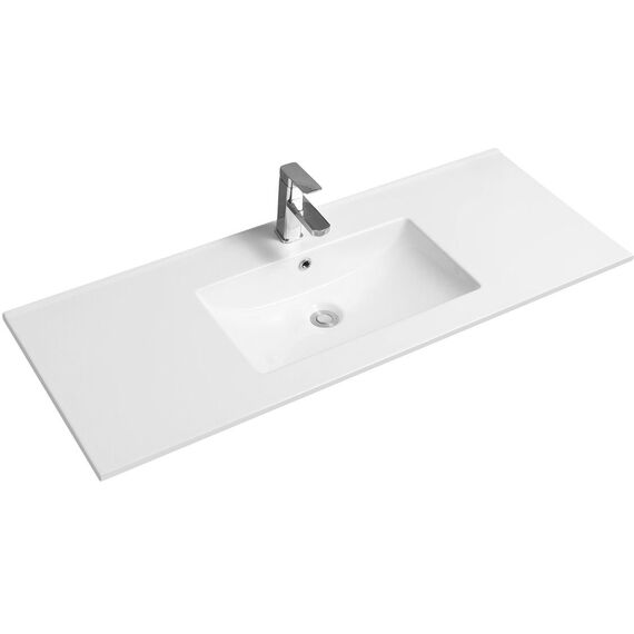Ceramic 121cm Thin-Edge Inset Basin with Scooped Bowl