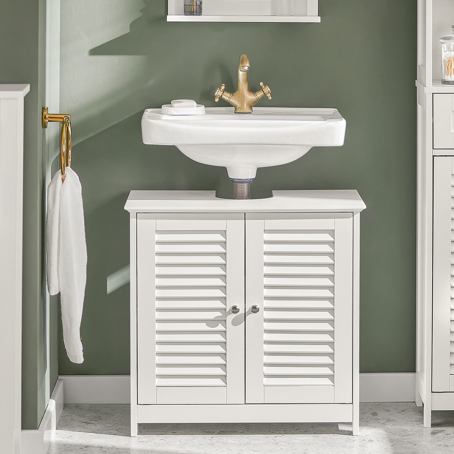 Sobuy Under Sink Cupboard Bathroom Cabinet - White / 58Cm / 2