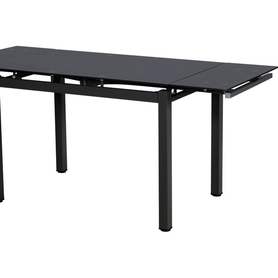 Modico Tempered Glass Extending Dining Table in Black or Grey Small and Large
