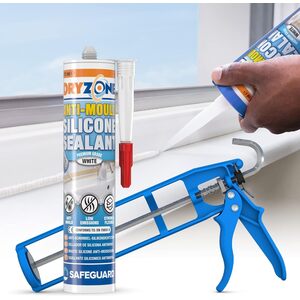 Dryzone Anti-Mould Silicone Sealant White 310ml Packs 3 Pack