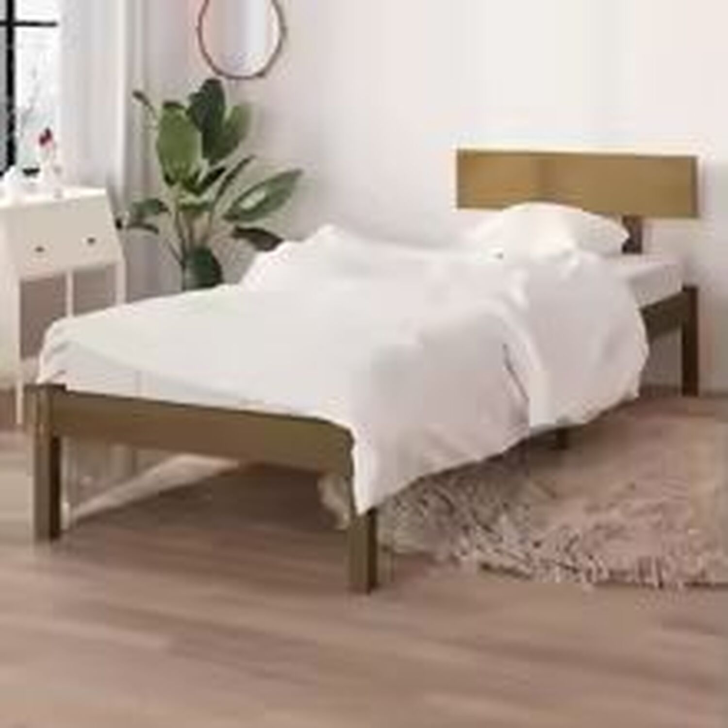 Single Solid Wood Pine Bed Frame - Brown