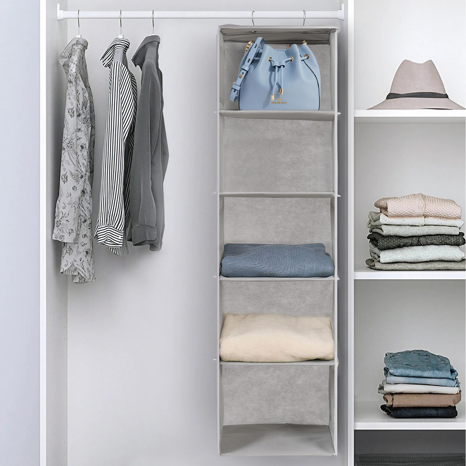 Image of 5-Tier Closet Hanging Organiser - Light&hellip;