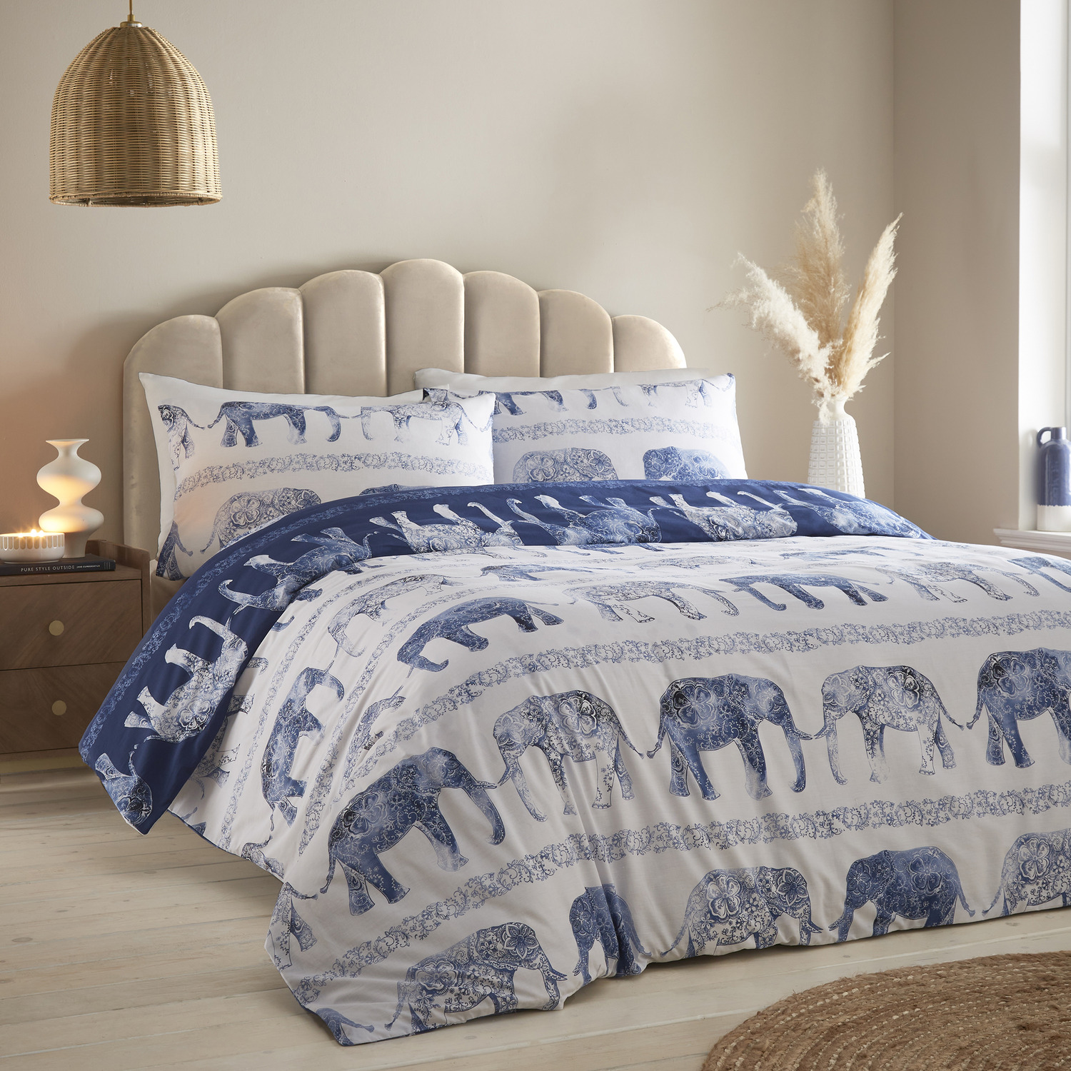 Charlotte Thomas Elephant Duvet Cover Set - Blue