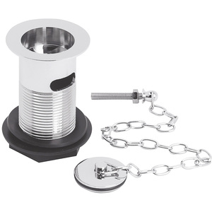 Round Basin Waste with Brass Plug Link Chain Chrome