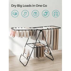 Black SONGMICS Adjustable Clothes Drying Rack shot 9163885
