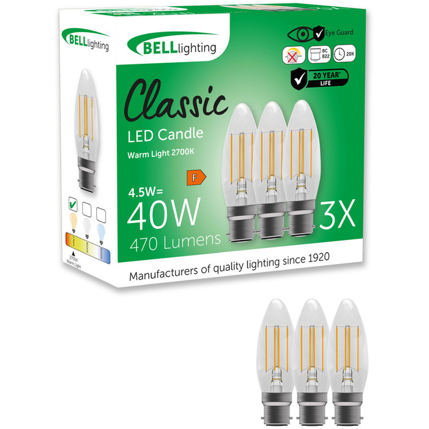 Image of B22 Bayonet LED Filament Candle Light&hellip;