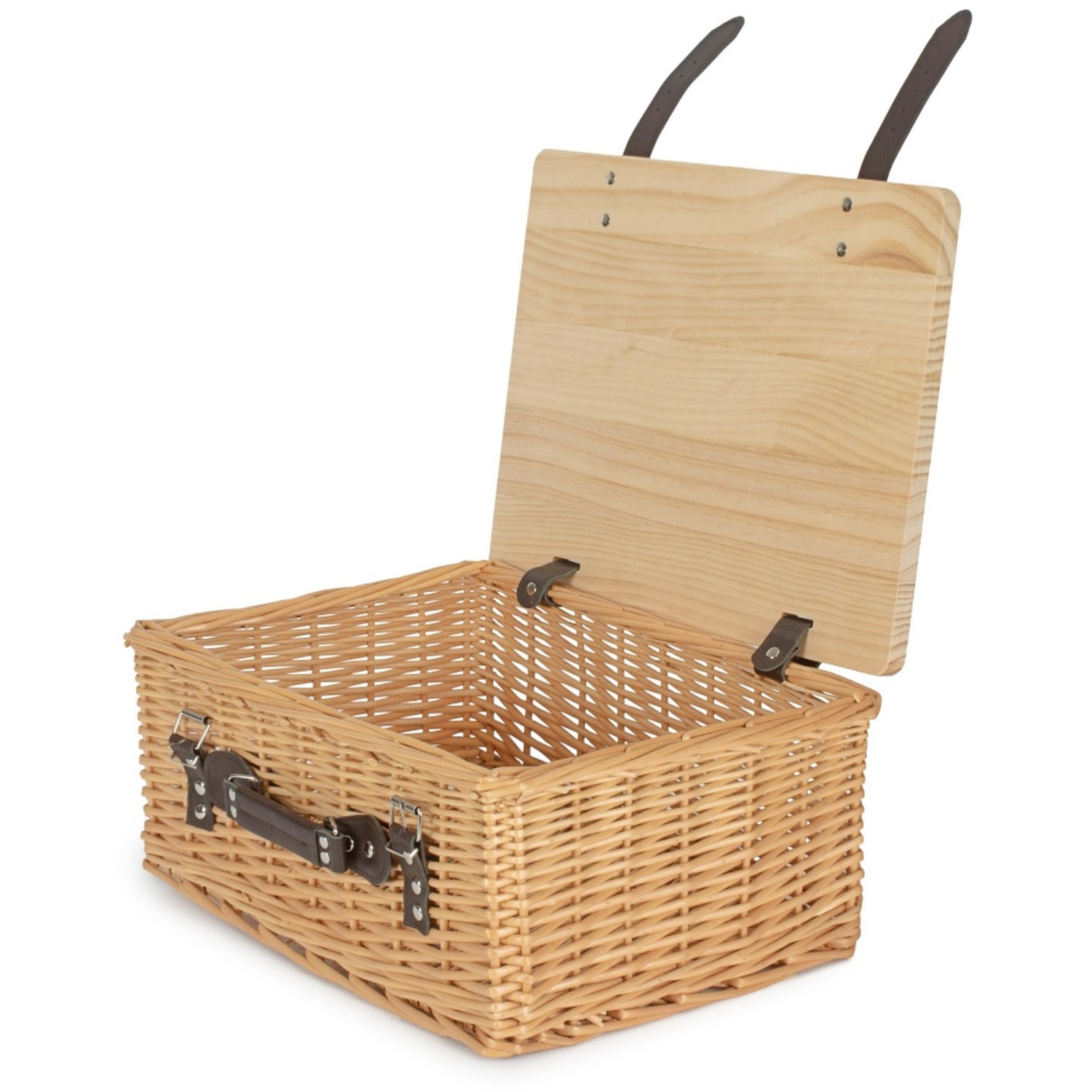 Image of Buff Willow Empty Picnic Basket with&hellip;