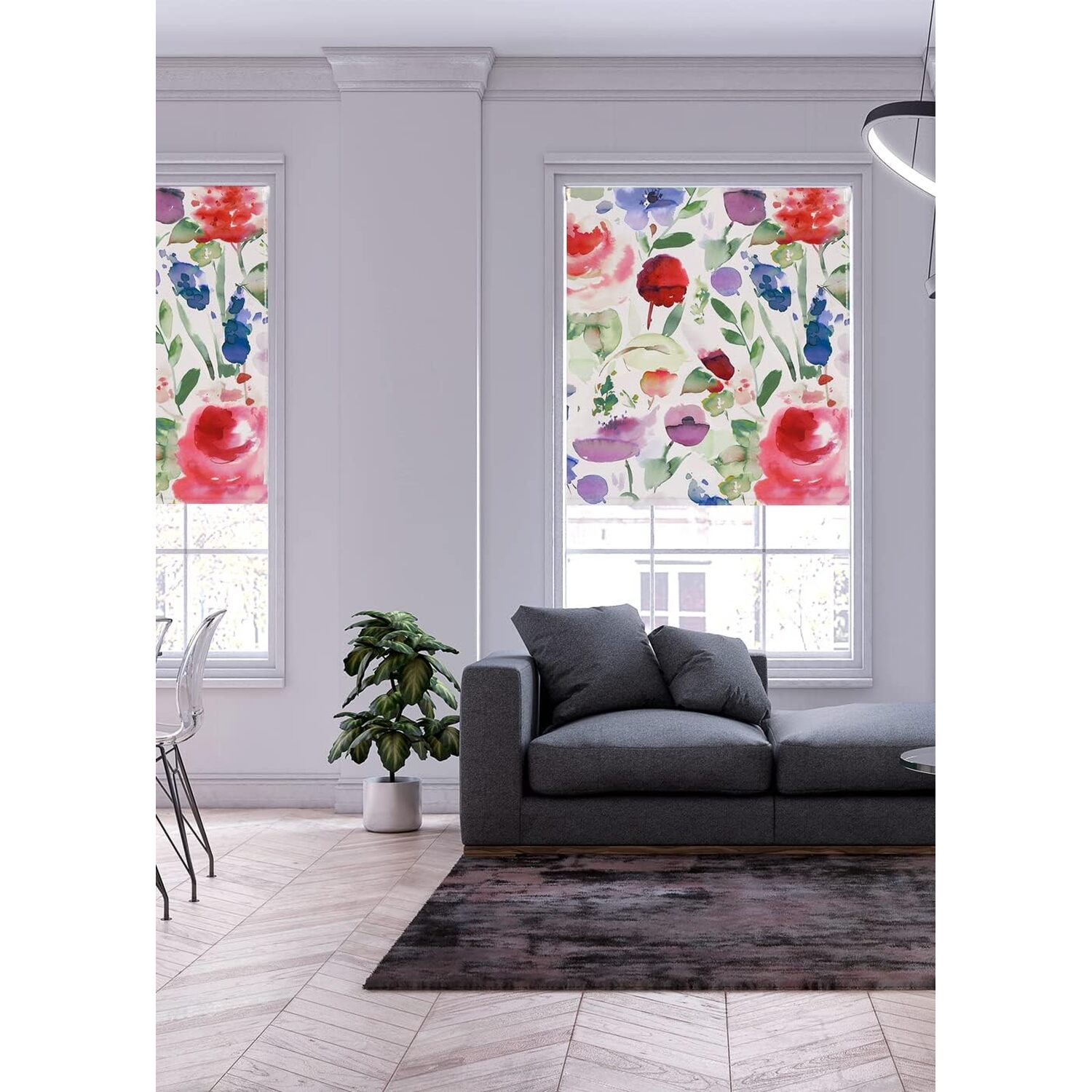 Lister Cartwright Floral Patterned Blackout Roller Blinds - Summer / 180 x 160