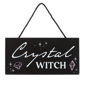 Crystal Witch Enchanted Hanging Sign For Mystical Decor