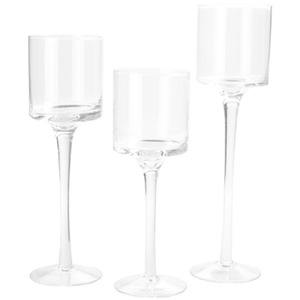 Set of 3 Glass Tealight Candle Holders