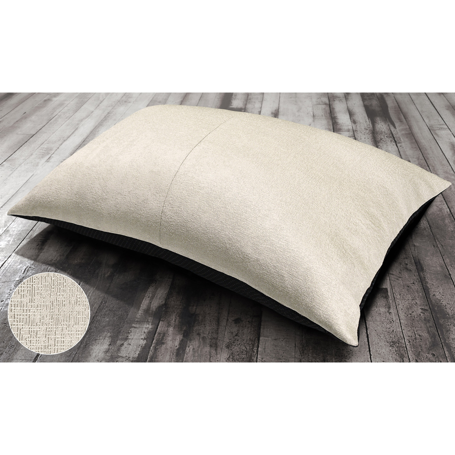 Textured Woven Lounging Cushion with Tailor Joint and Non-Slip Base - Cream / 120cm