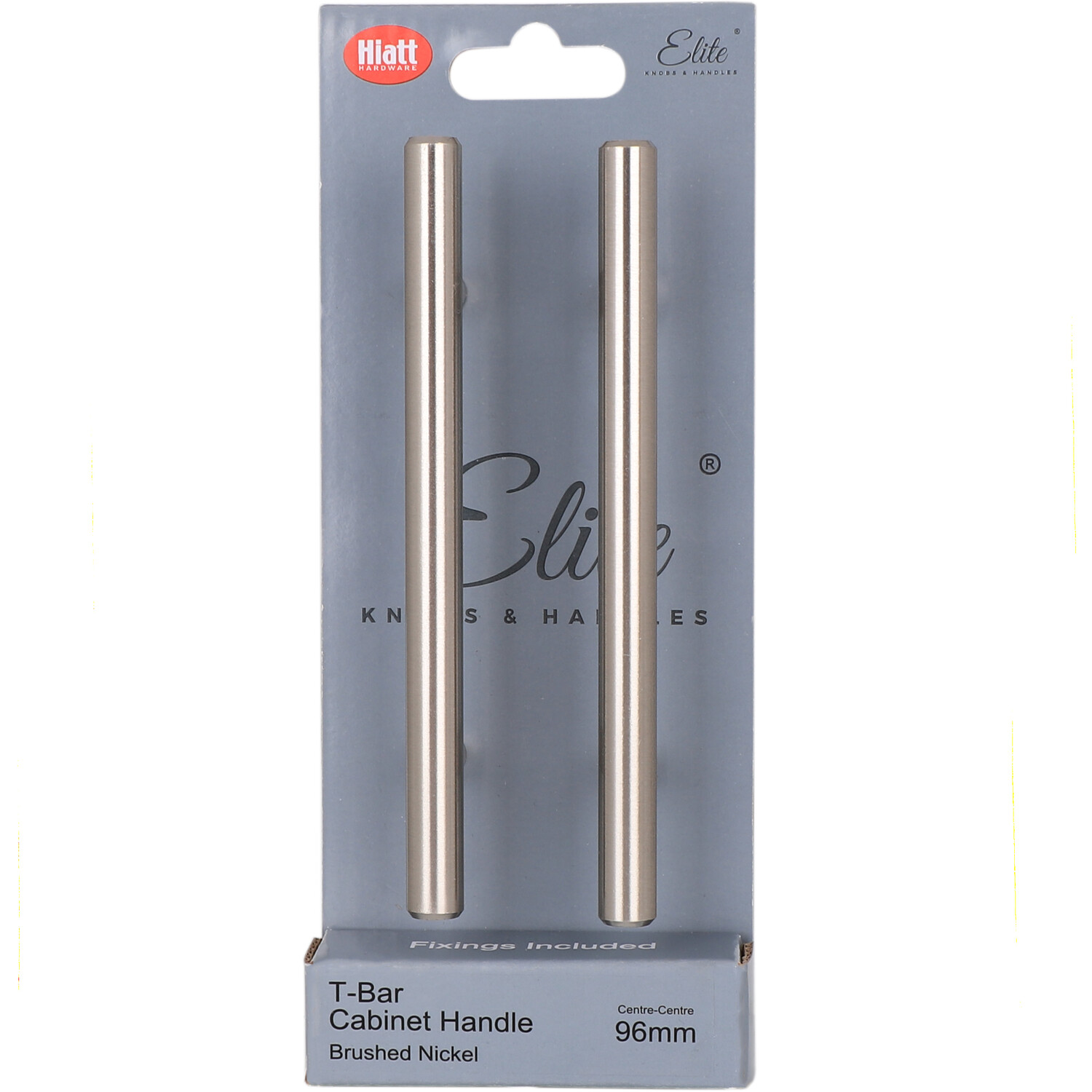 Elite Knobs & Handles Pack Of 2 T Bar Cabinet Pull Handles - Brushed Nickel