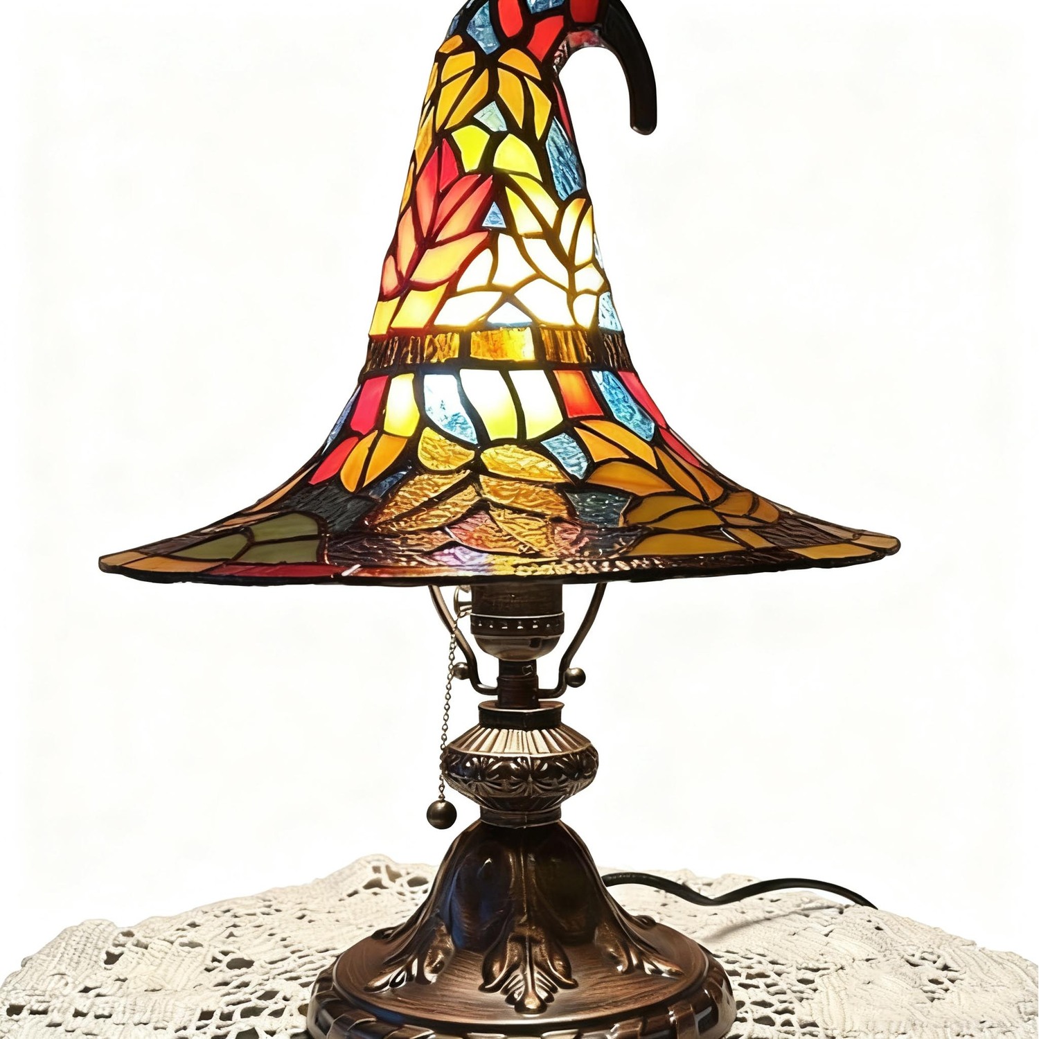 Witch Hat Ornament Lamp - Pink Small 18cm