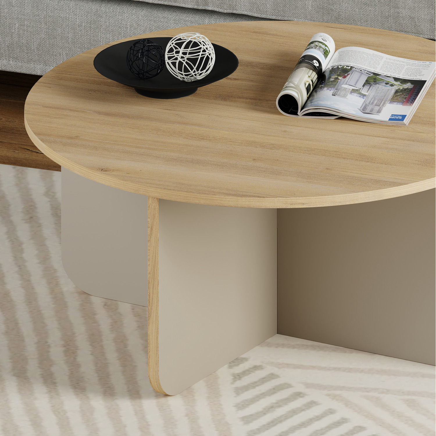 Modern Round Shape Coffee Centre Table Living Room