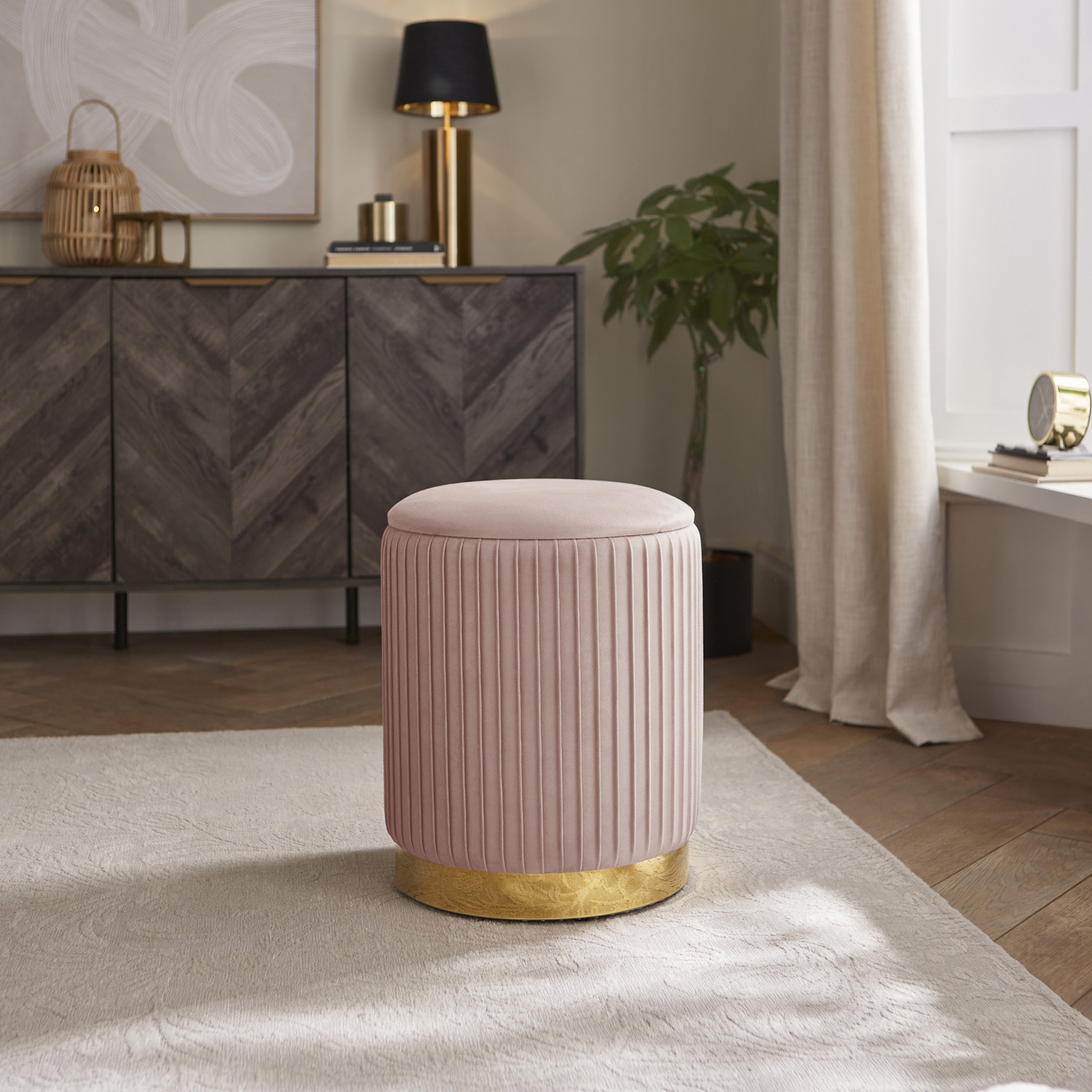 Esme Pleated Storage Stool