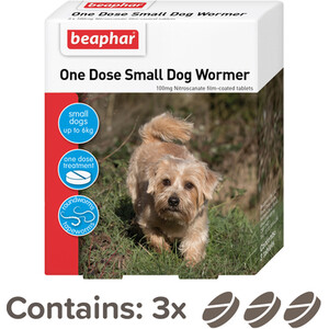 Beaphar One Dose Worming Tablets for Small Dogs and Puppies