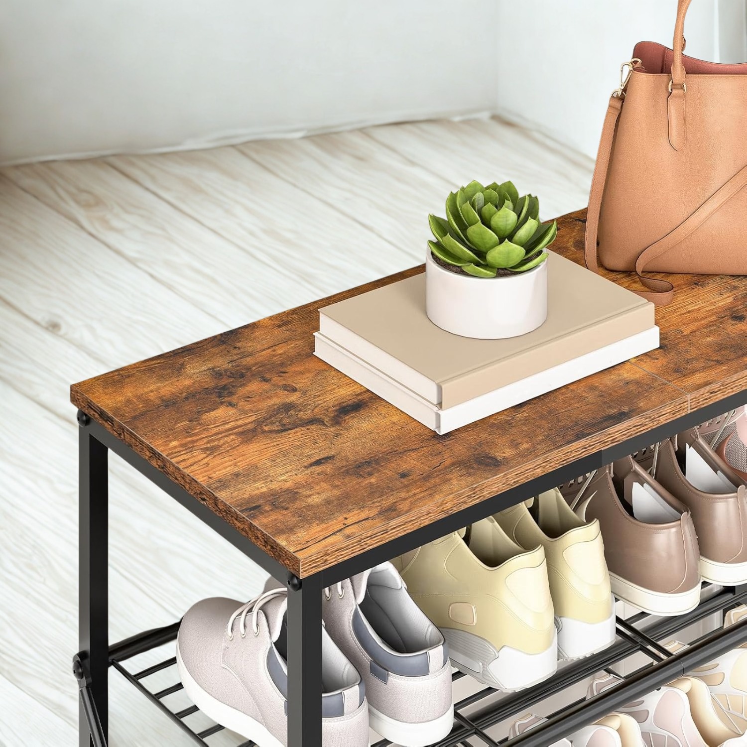 Shoe Racking Hallway 8-Tier Hallway Shoe Rack Storage With Adjustable Shelves