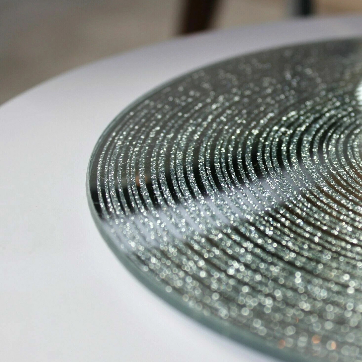 Image of Glass Coaster Plate Candle Holder Silver&hellip;