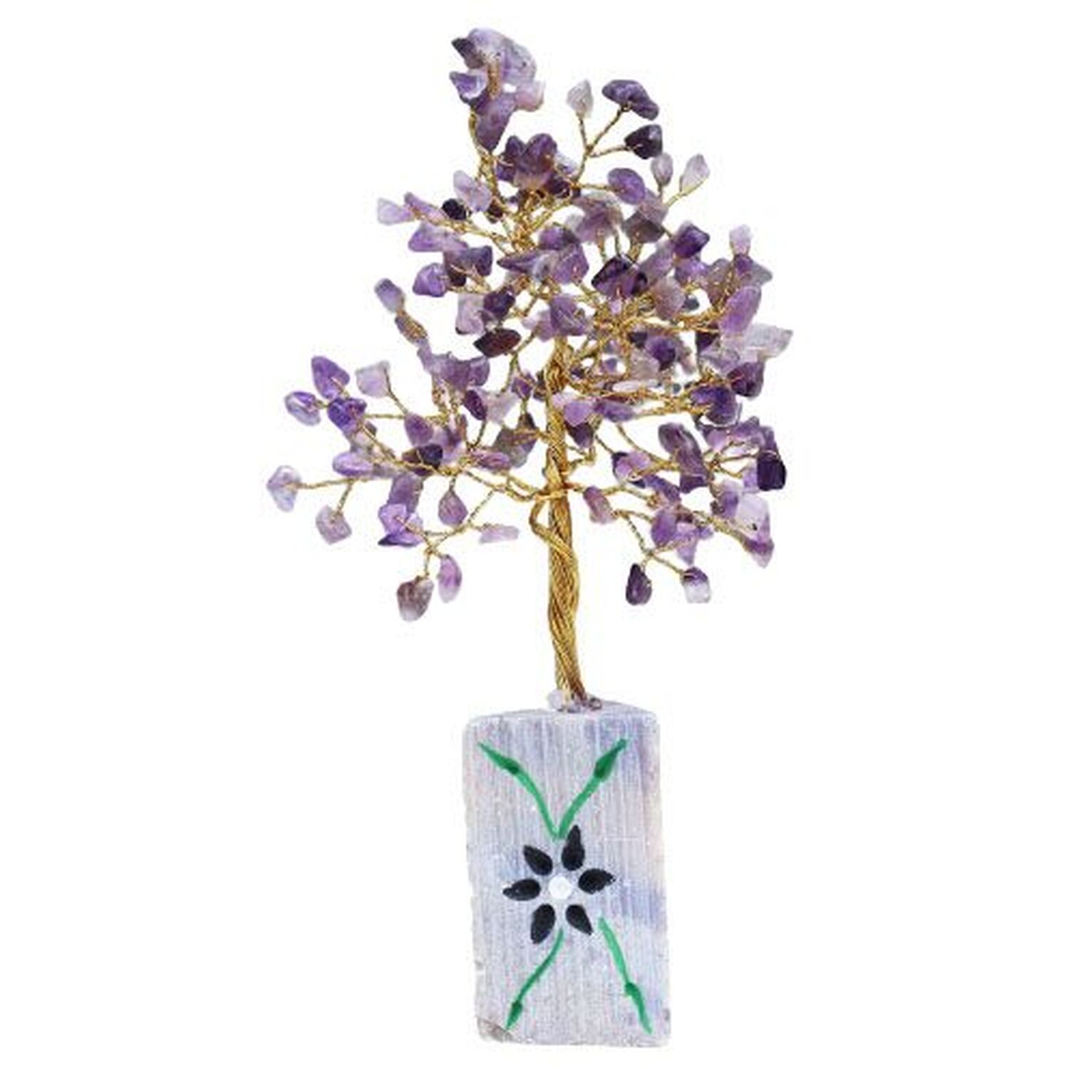 Handmade 160 Amethyst Gemstone Tree Decor - Purple