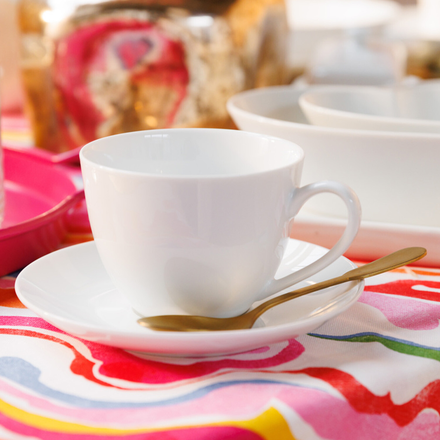 Image of Mikasa Chalk Porcelain Teacup and Saucer,&hellip;