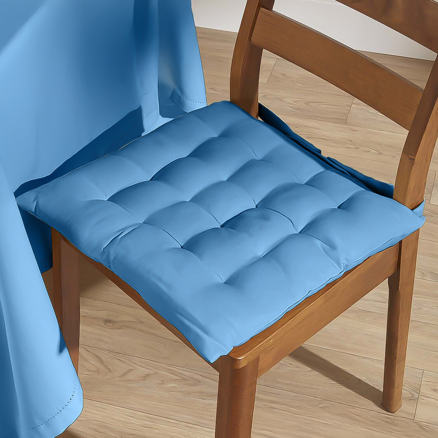 Solid Cotton Seat Pad with Button Straps - Airforce Blue / 4