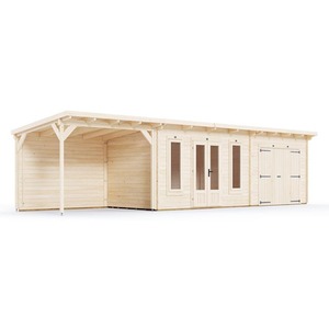 Log Cabin With Gazebo EvilGenius Fixings and Superfelt Included