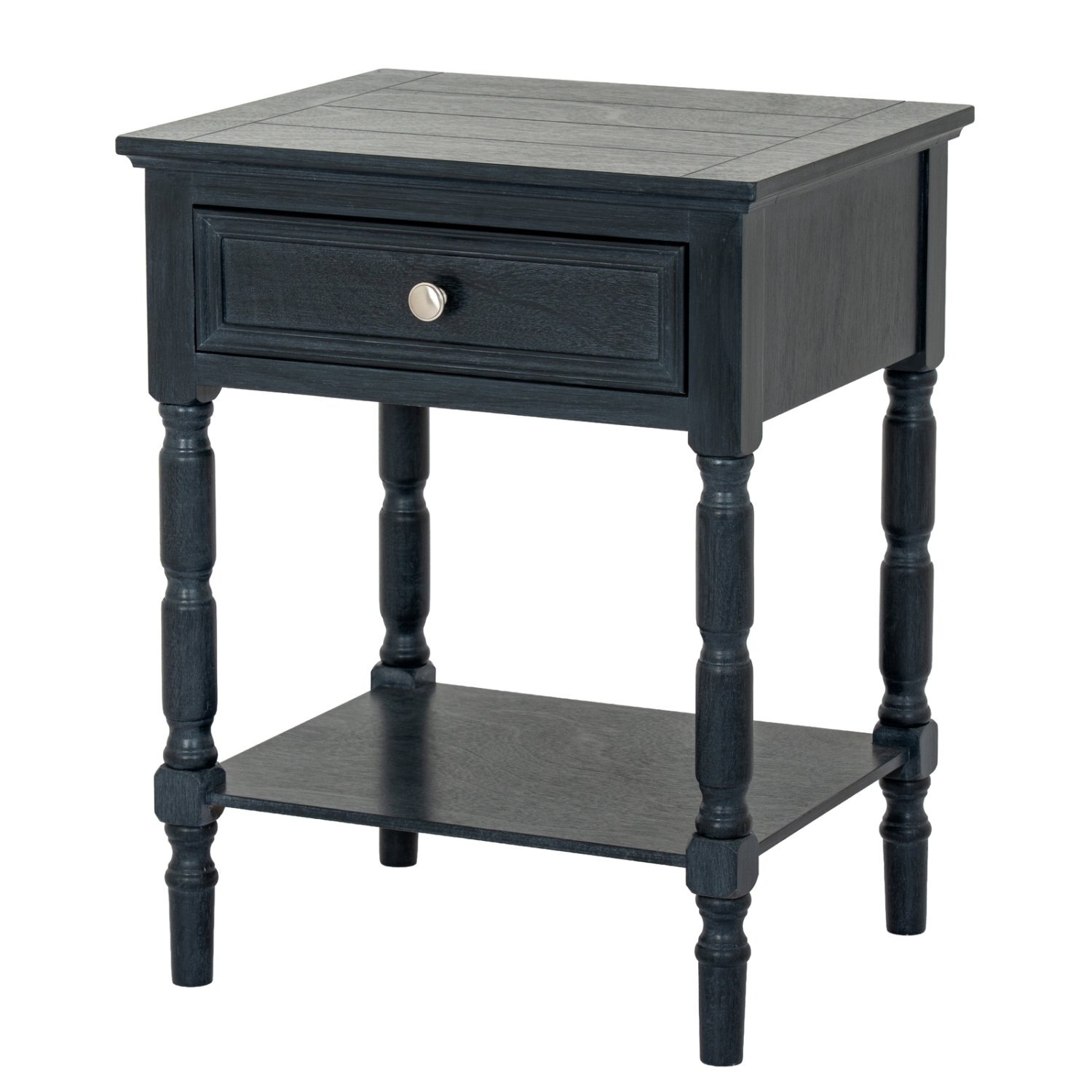 Contour Collection One Drawer Side Table Modern Versatile Elegant - Charcoal