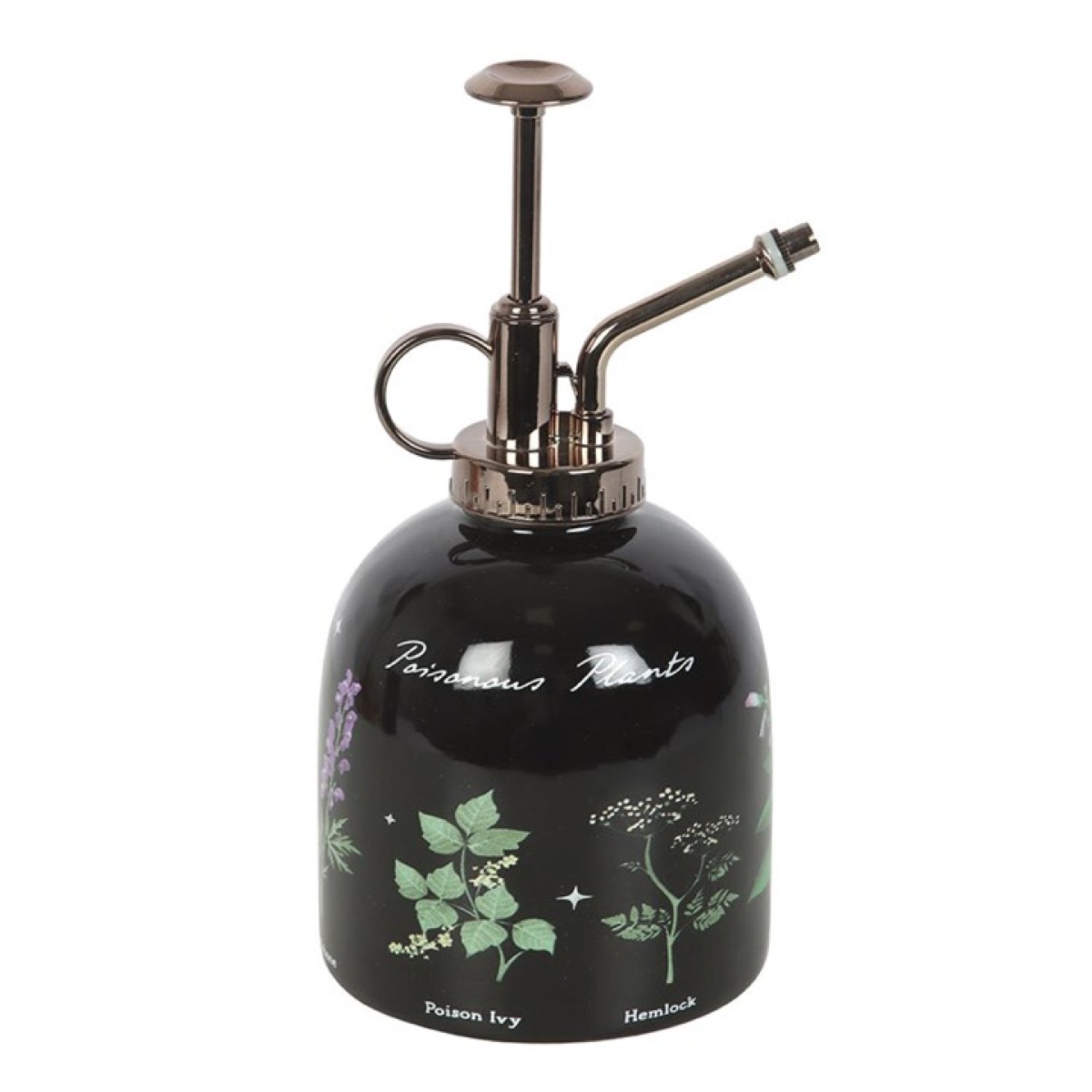 Poisonous Plants Ceramic Plant Mister Dark Elegant Garden Decor - Black