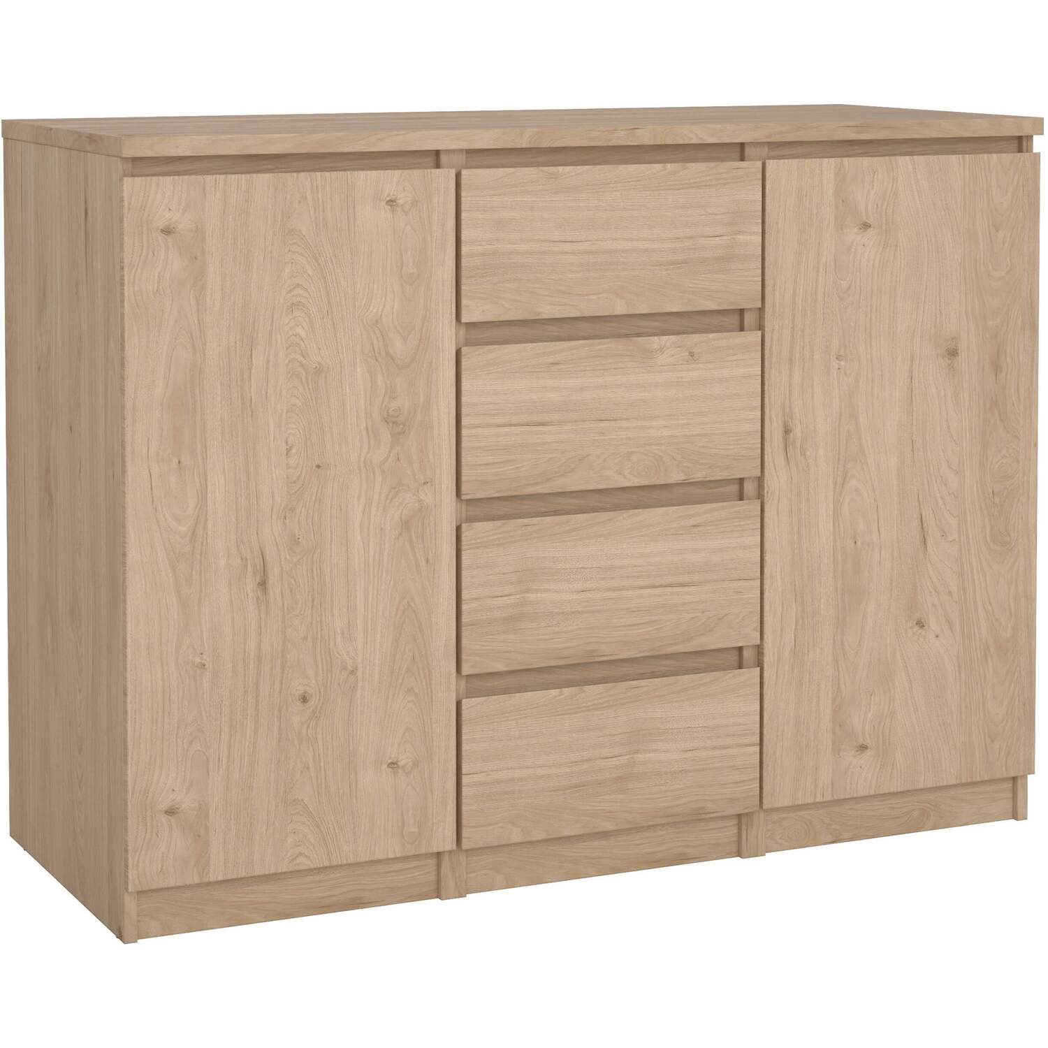 Wyld Haus Budapest Oak-effect Matt Sideboard 4 Drawers 2 Doors - Natural