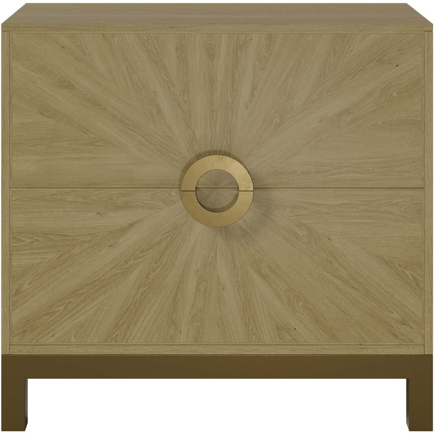 Mantova Natural Oak Sunburst 2-drawer Chest Of Drawers - Brown