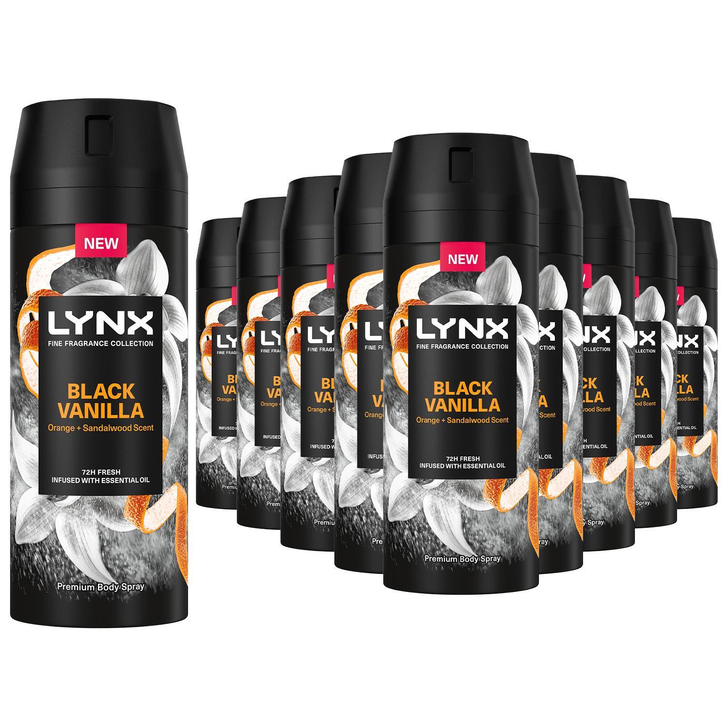 Lynx Fine Fragrance Collection Black Vanilla Deodorant Body Spray 150Ml, 12 Pack - Image 5