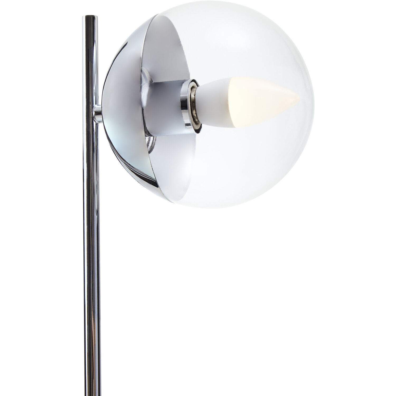 Revive Small Silver Finish Metal Table Lamp - Black