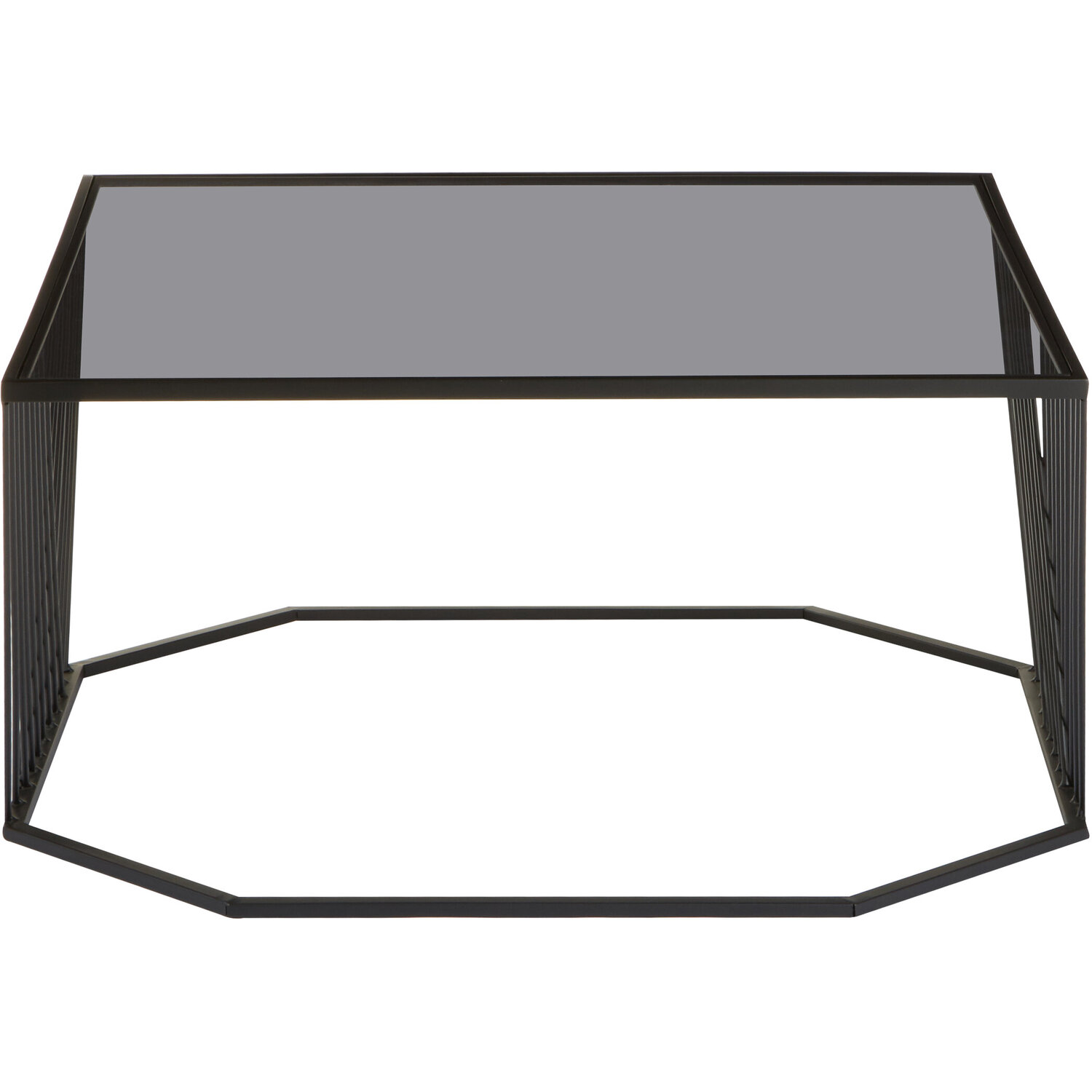 Trento Coffee Table With Grey Glass Top - Black