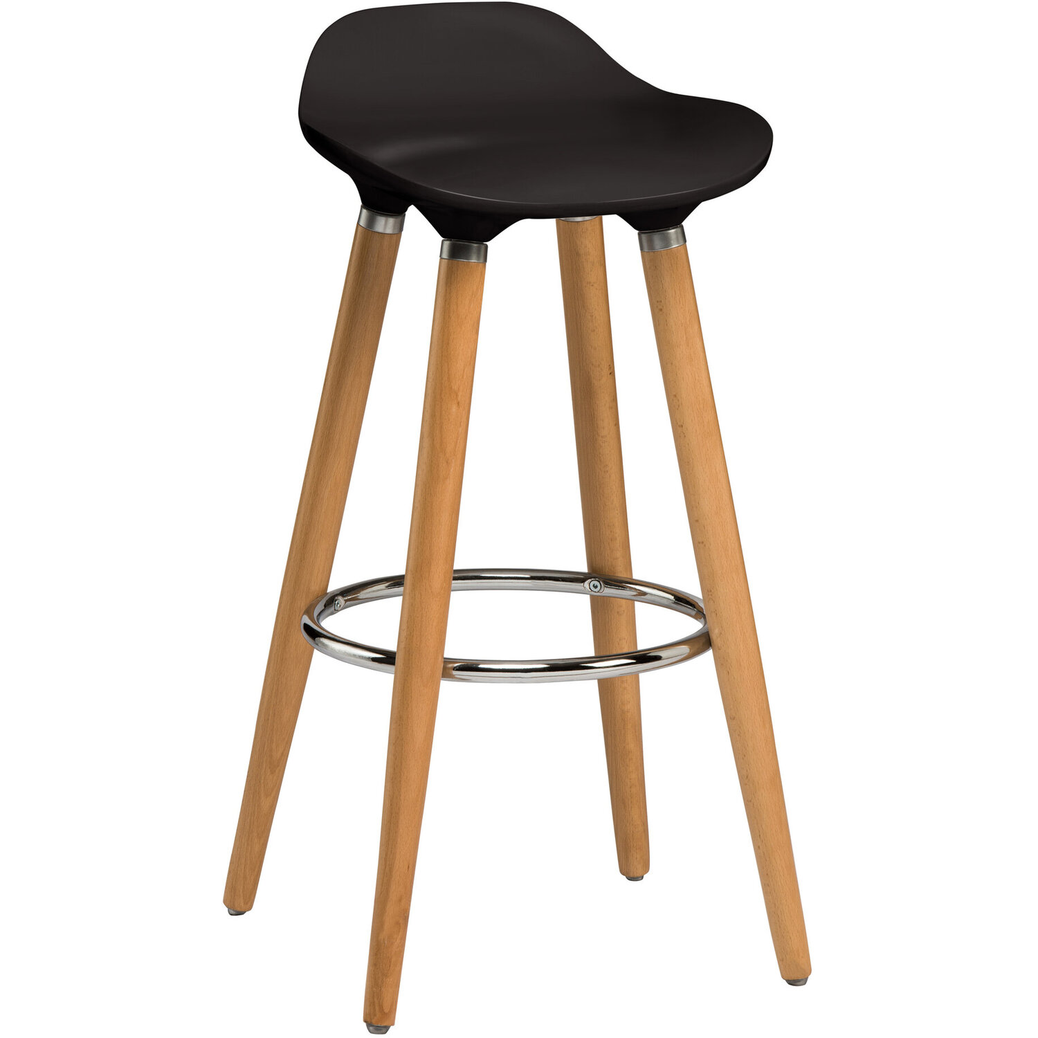 Stockholm Black Abs Beech Wood Bar Stool - Black
