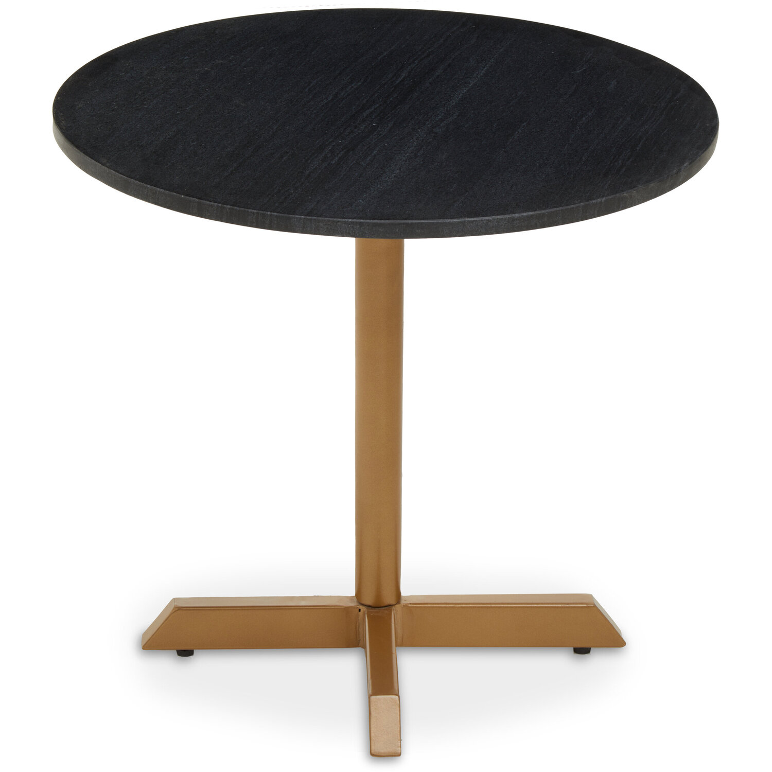 Varana Black Marble Top Round Table - Gold