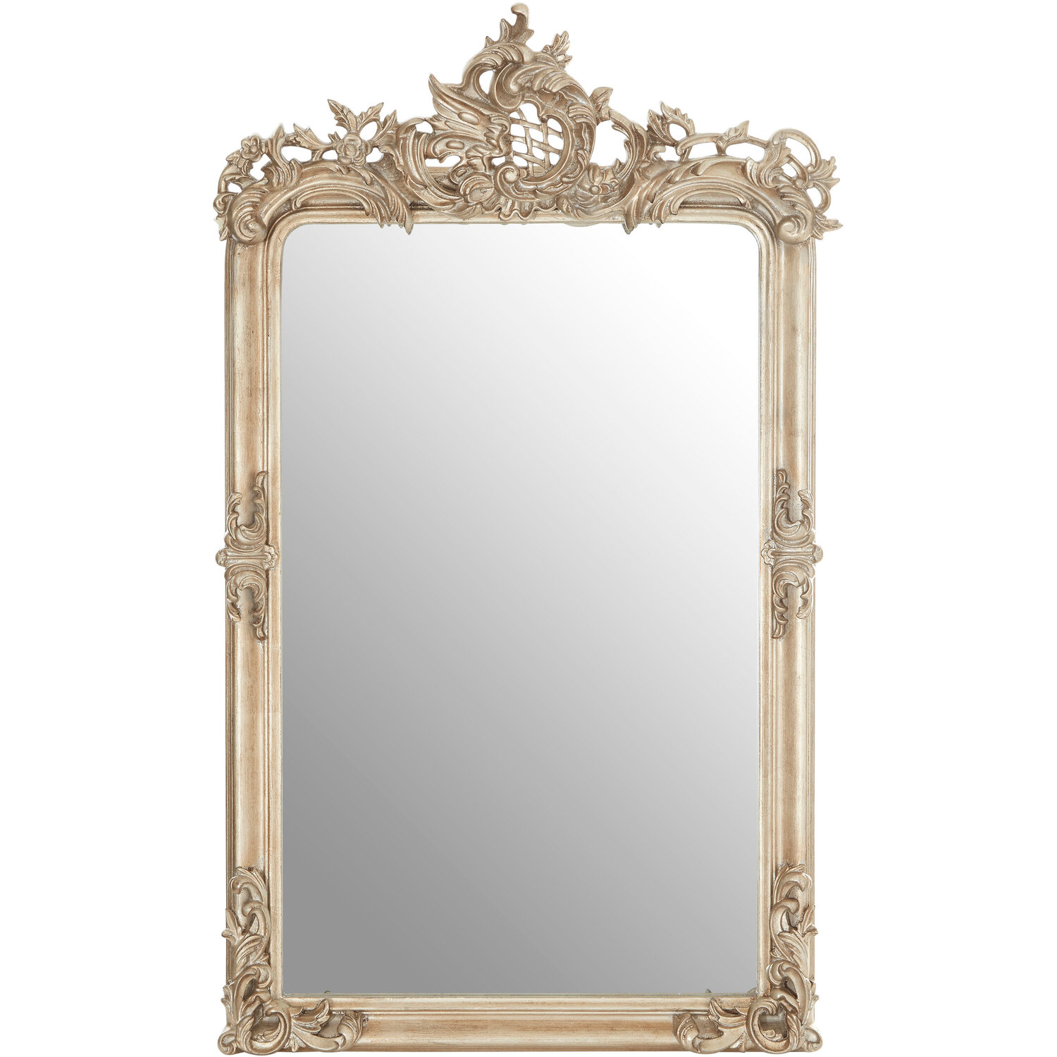 Sunburst Multilevel Wooden Wall Mirror - Silver