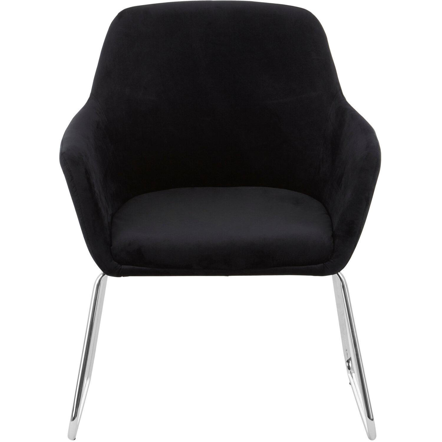 Stockholm Black Velvet Dining Chair with Chrome Legs - Black