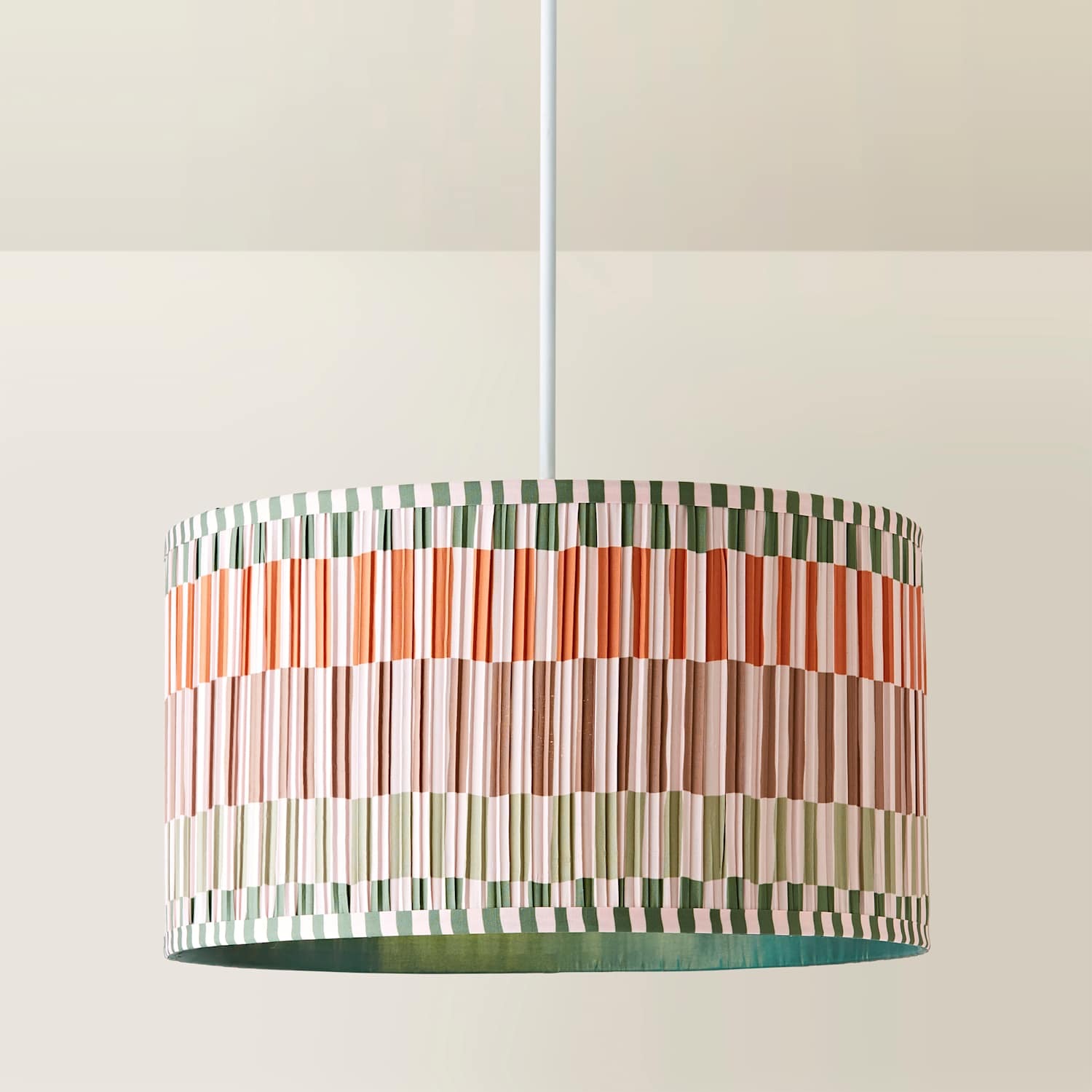 ValueLights | Rae Large Stripe Natural Pleated Drum Ceiling Lamp Shade and Bulb | Ceiling Lights, Home Décor & Improvement Essential - Image 2