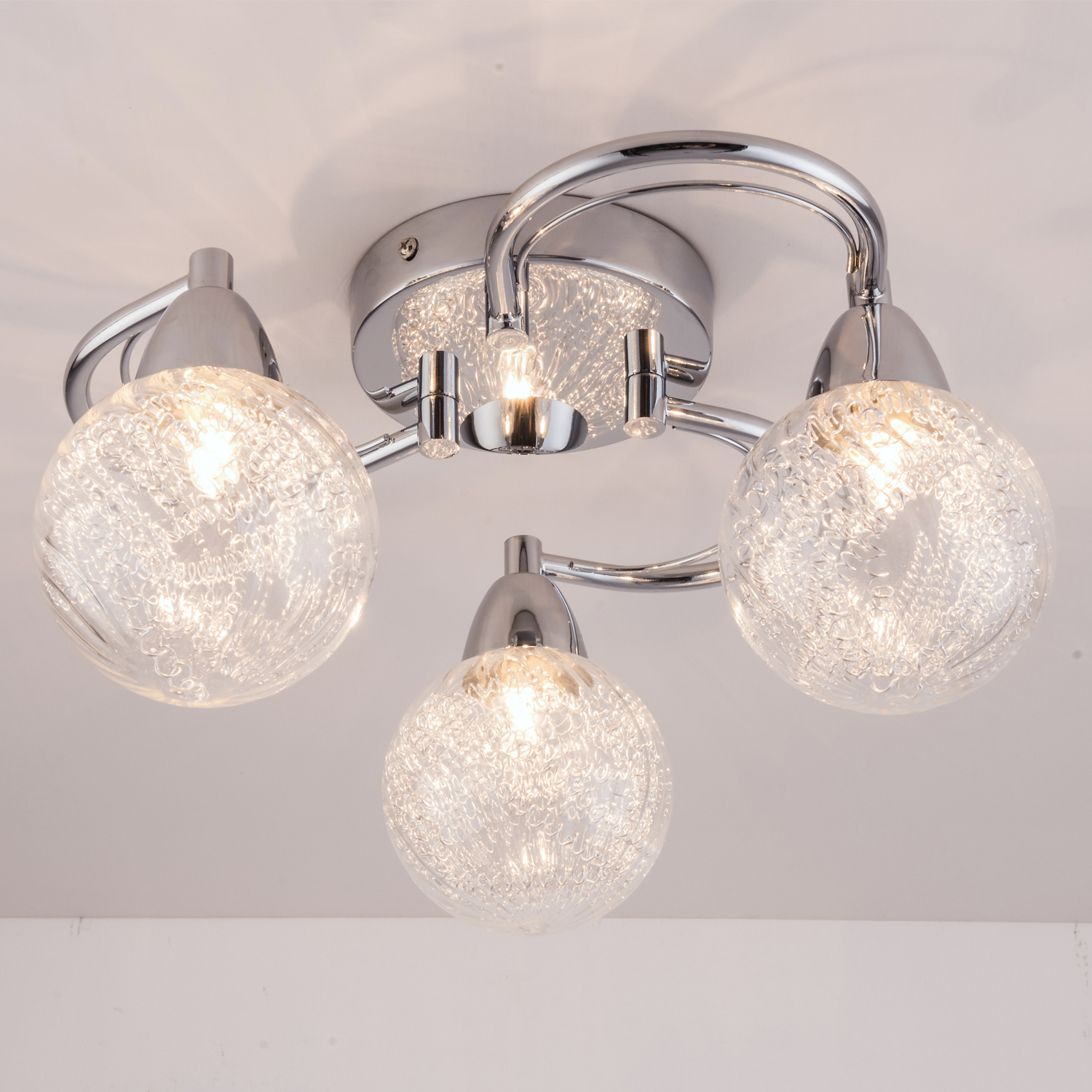Harper Living LED Semi-Flush Ceiling Light, Swirl Arms, 4000K in Silver - Image 2