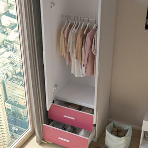 White Door Kids Remix 2-Door 2-Drawer Wardrobe