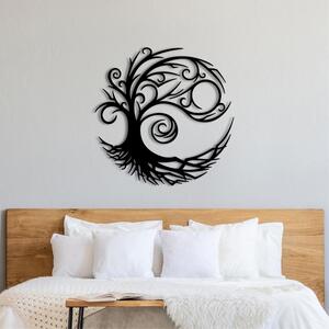 METAL WALL ART- TREE OF LIFE 60X60 CM - TEXTURE BLACK