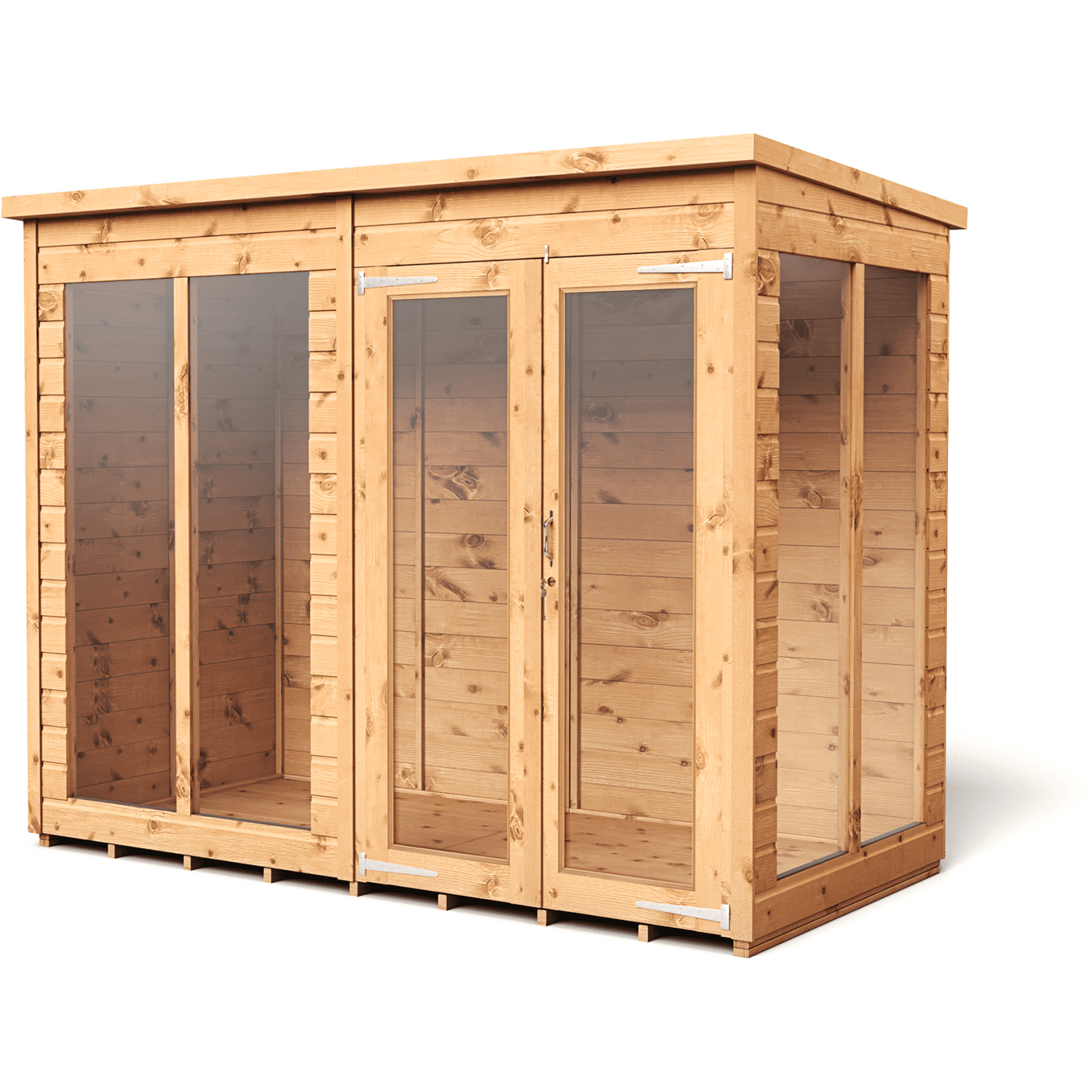 Empire 8x4 Pent Summerhouse with a Double Door - Brown