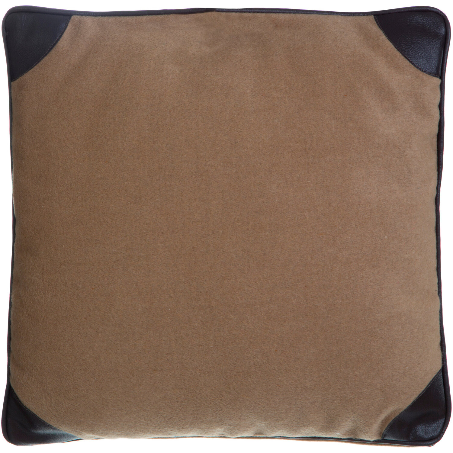 Orsina Leather Effect Throw Cushion, Polyester Décor Cushion for Relaxing, Washable Cushion for Sofa, Bed, Chair in Brown