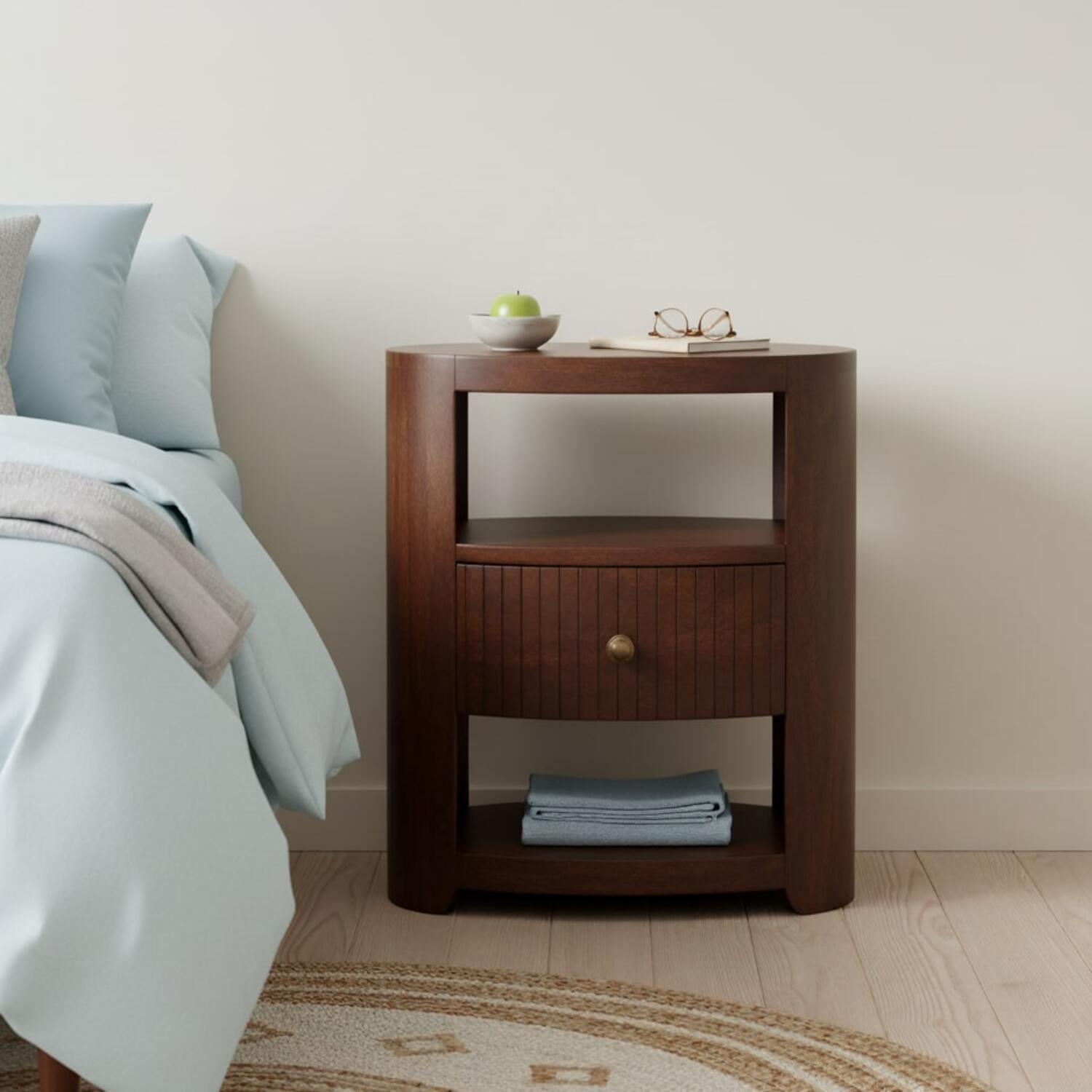 Solid Wood Bordeaux Bedside - Brown